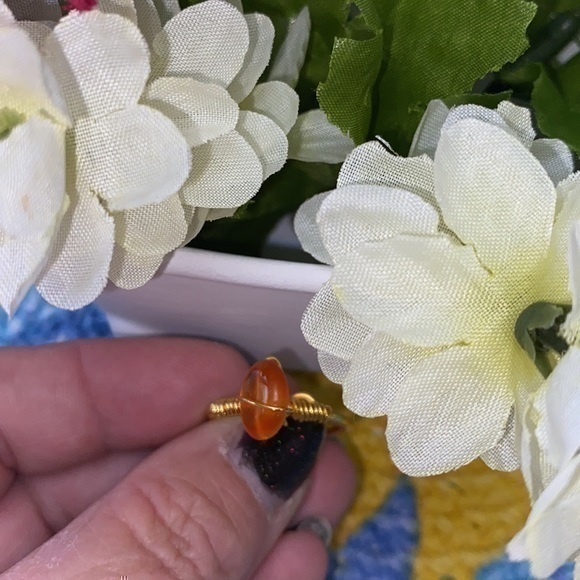 NEW Carnelian Gold Wire Ring - Picture 1 of 5